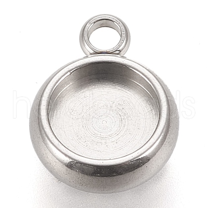 Non-Tarnish 304 Stainless Steel Pendant Cabochon Settings X-STAS-K202-03B-P-1