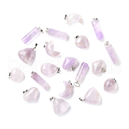 Natural Amethyst Pendants G-P461-03-1