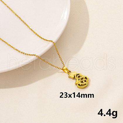 304 Stainless Steel Cat Shape Pendant Necklaces VH1834-4-1