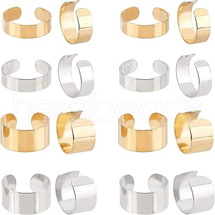 Unicraftale 24Pcs 4 Style 304 Stainless Steel Cuff Rings STAS-UN0032-75-1