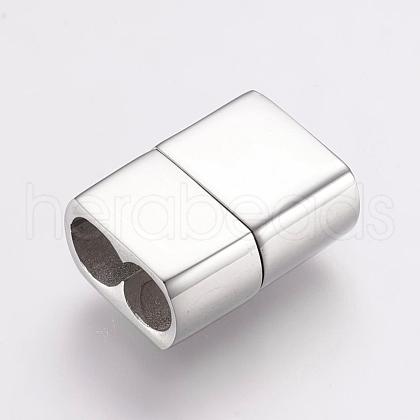 304 Stainless Steel Magnetic Clasps with Glue-in Ends STAS-F122-23P-1