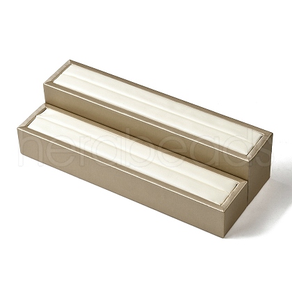 2Pcs 2 Styles Imitation Leather Jewelry Ring Display Stands ODIS-K005-07-1