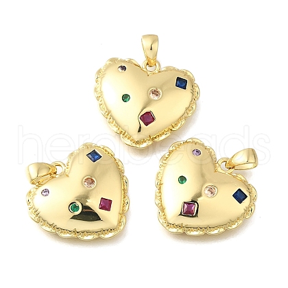 Brass Micro Pave Cubic Zirconia Pendants KK-U072-06G-1