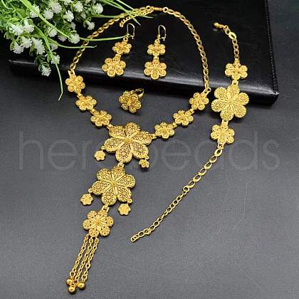 Brass Bracelets & Earrings & Necklaces & Rings Sets FS-WGD70CA-04-1