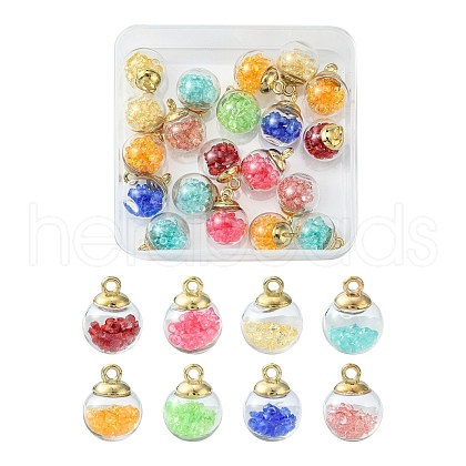 20Pcs Transparent Glass Bottle Pendants GLAA-FS0001-40-1