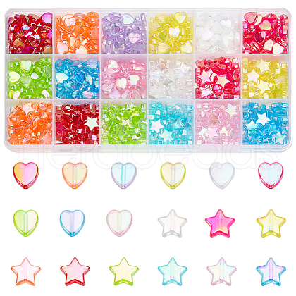 ARRICRAFT 720Pcs 18 Style Eco-Friendly Transparent Acrylic Beads TACR-AR0001-19-1