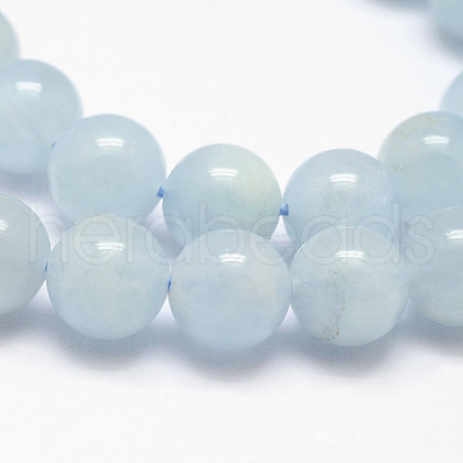 Natural Aquamarine Bead Strands G-P204-06-8mm-1