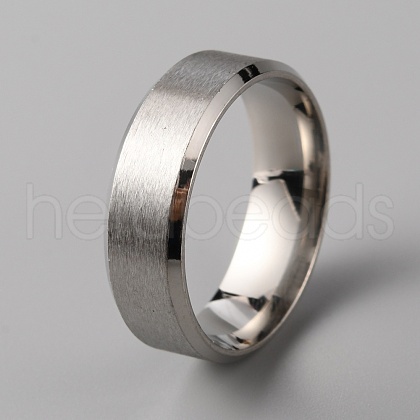 201 Stainless Steel Plain Band Ring for Men Women RJEW-WH0010-06I-MP-1