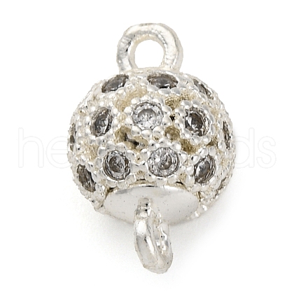 Brass Micro Pave Clear Cubic Zirconia Connector Charms KK-A230-06B-S-1