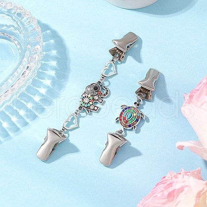 2Pcs Alloy & Iron Cardigan Clips JEWB-BR00182-1