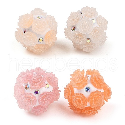 Handmade Polymer Clay Rhinestone Beads CLAY-H003-08B-1