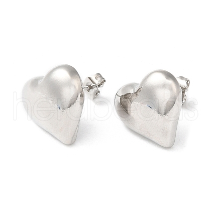 Rack Plating Brass Heart Stud Earrings EJEW-Q766-02P-1