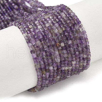 Faceted Natural Amethyst Beads Strands G-RM250101-E21-1