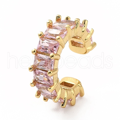 Cubic Zirconia Tennis Cuff Earrings EJEW-K093-09G-04-1