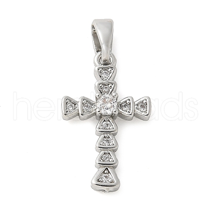 Brass Micro Pave Cubic Zirconia Pendants KK-U056-29P-1