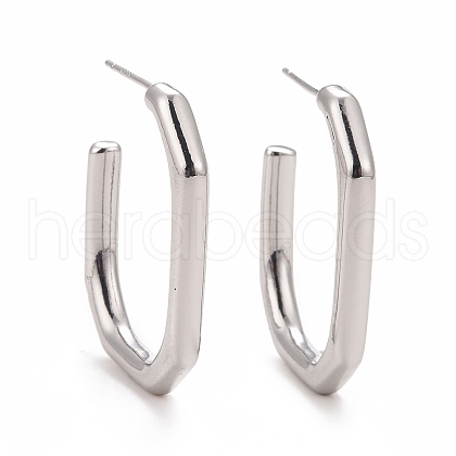 Rack Plating Brass Rectangle Stud Earrings EJEW-I265-10P-1
