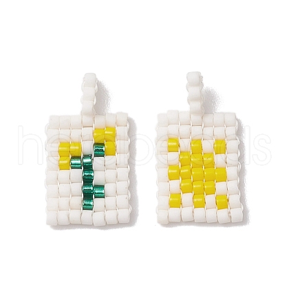 Seed Beads Beaded Charms PALLOY-MZ00256-03-1