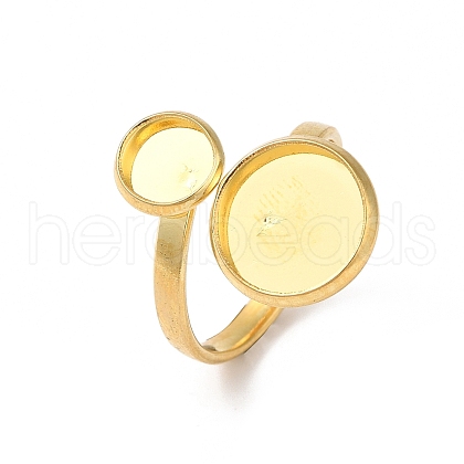 304 Stainless Steel Open Cuff Ring Findings STAS-E124-05F-G-1