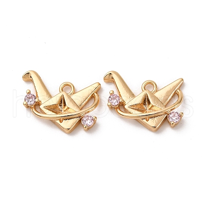 Brass Micro Pave Cubic Zirconia Pendants KK-Z112-06G-1