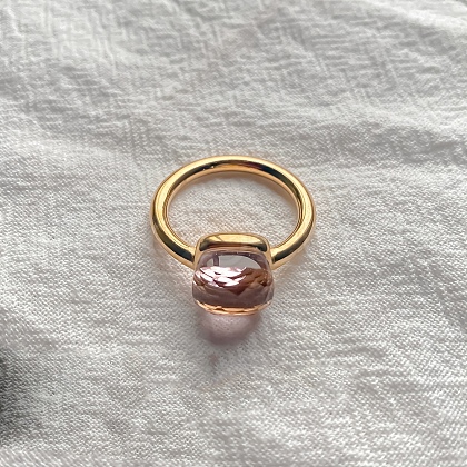 Square 304 Stainless Steel with Glass Finger Rings FS-WG8AAFA-38-1