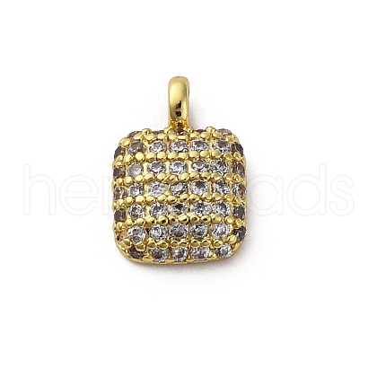 Brass Micro Pave Cubic Zirconia Pendants KK-Q070-01G-G-1