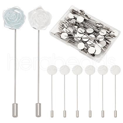 Unicraftale 80Pcs 201 Stainless Steel Brooch Findings STAS-UN0058-67-1
