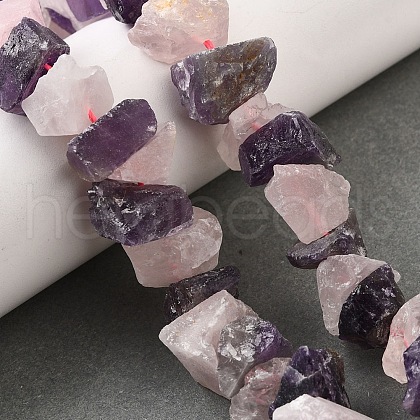 Natural Rose Quartz & Amethyst Beads Strands G-I283-F10-1