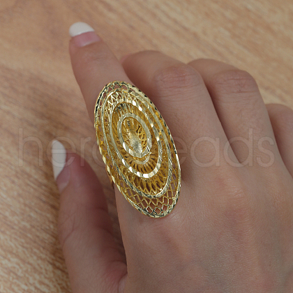 Geometric Hollow Brass Finger Rings for Women KJ9781-1