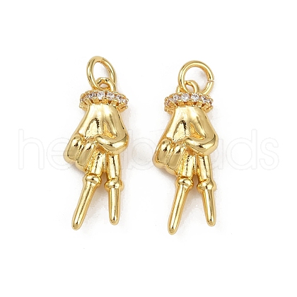 Brass Micro Pave Cubic Zirconia Pendants KK-C093-01A-G-1