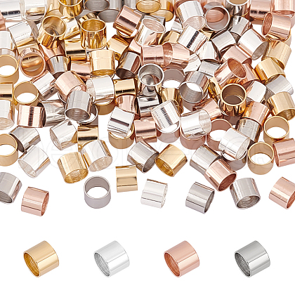   120Pcs 4 Colors 304 Stainless Steel Beads STAS-PH0005-74-1