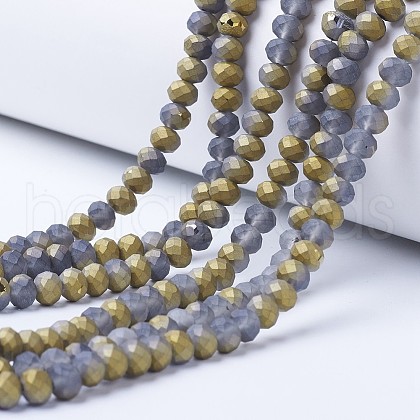 Electroplate Transparent Glass Beads Strands EGLA-A034-T1mm-V03-1