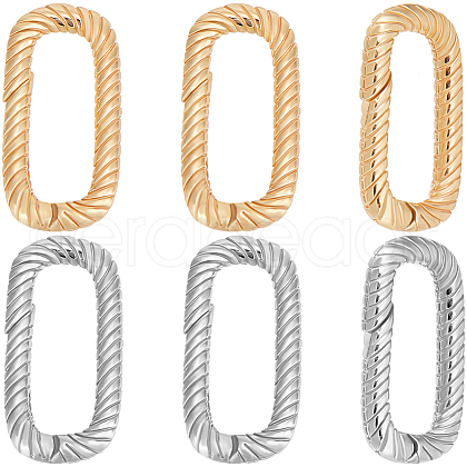 Beebeecraft 10Pcs 2 Colors Brass Spring Gate Rings KK-BBC0014-13-1