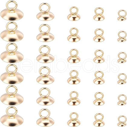 Unicraftale 100Pcs 5 Style 304 Stainless Steel Bead Cap Pendant Bails STAS-UN0024-17-1