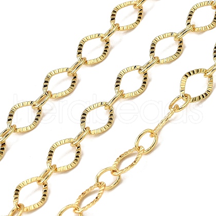 Brass Textured Rectangle Link Chains CHC-C014-11G-1