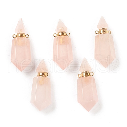 Faceted Natural Rose Quartz Pendants G-H252-D07-1