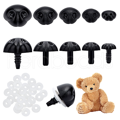 AHADERMAKER 5 Style Plastic Craft Dog Noses DOLL-GA0001-13-1