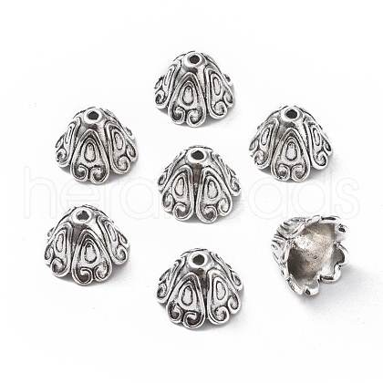 Tibetan Style Alloy Bead Caps TIBEB-EA9700YKG-AS-LF-1