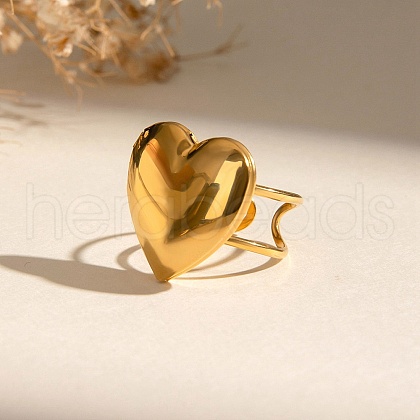 304 Stainless Steel Box Cuff Rings for Women RJEW-M074-02B-G-1