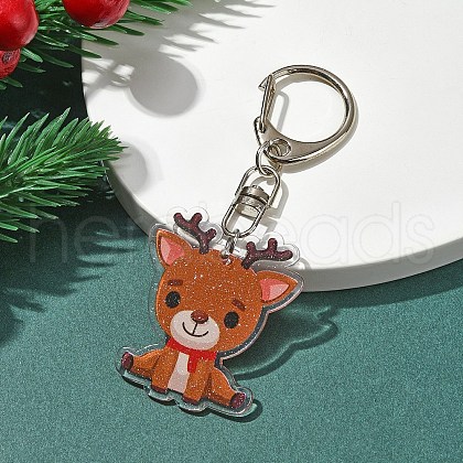 Christmas Theme Acrylic Pendant Decoration HJEW-YW00032-08-1