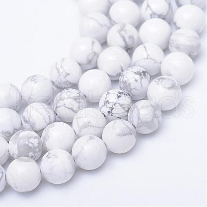 Round Natural Howlite Bead Strands G-R345-10mm-18-1