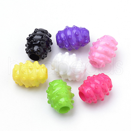Bumpy Opaque Acrylic Large Hole Beads SACR-Q190-03-1