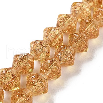 Handmade Gold Sand Lampwork Beads LAMP-Q036-04A-1