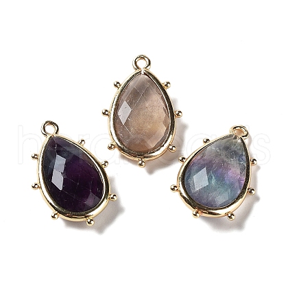 Natural Fluorite Pendants G-B009-02G-M-1