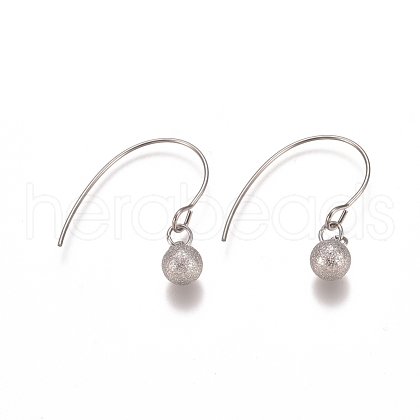 Ball 304 Stainless Steel Dangle Earrings EJEW-L215-54B-P-1