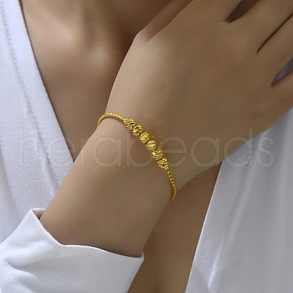 Adjustable Stainless Steel Round Charm Bangles for Women CX8174-1