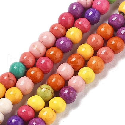 Synthetic Turquoise Beads Strands G-B140-A01-4mm-1