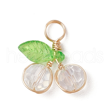 Cherry Glass Pendants PALLOY-JF03470-06-1