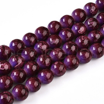 Baking Painted Glass Beads Strands DGLA-N008-10mm-04-1