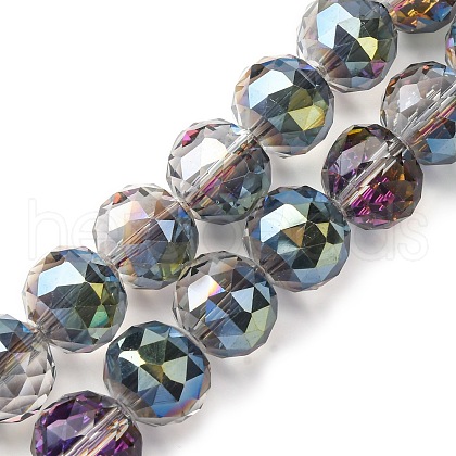 Transparent Electroplate Glass Beads Strands EGLA-N002-34F-F05-1
