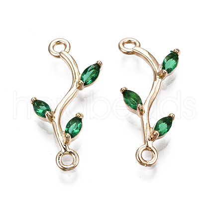 Brass Micro Pave Cubic Zirconia Links Connectors KK-S359-156C-RS-1